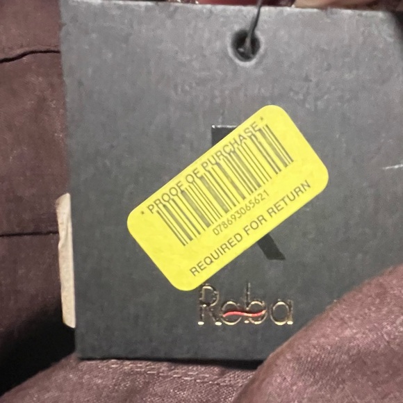 NEW. Reba Size 8 Brown Crinkle Look Ramie Loose Fit Pants With Macrame Belt - Picture 12 of 16